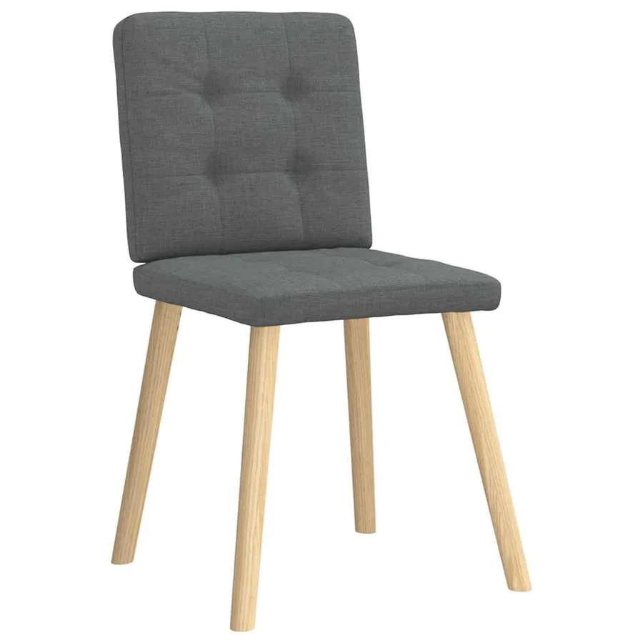 Chaises à manger lot de 4 gris foncé tissu - 3