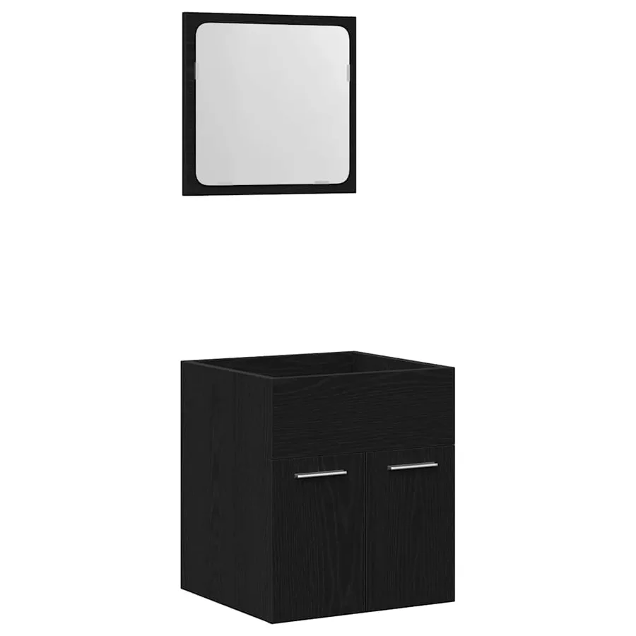 Ensemble de meubles salle de bain 2 pcs chêne noir - 2