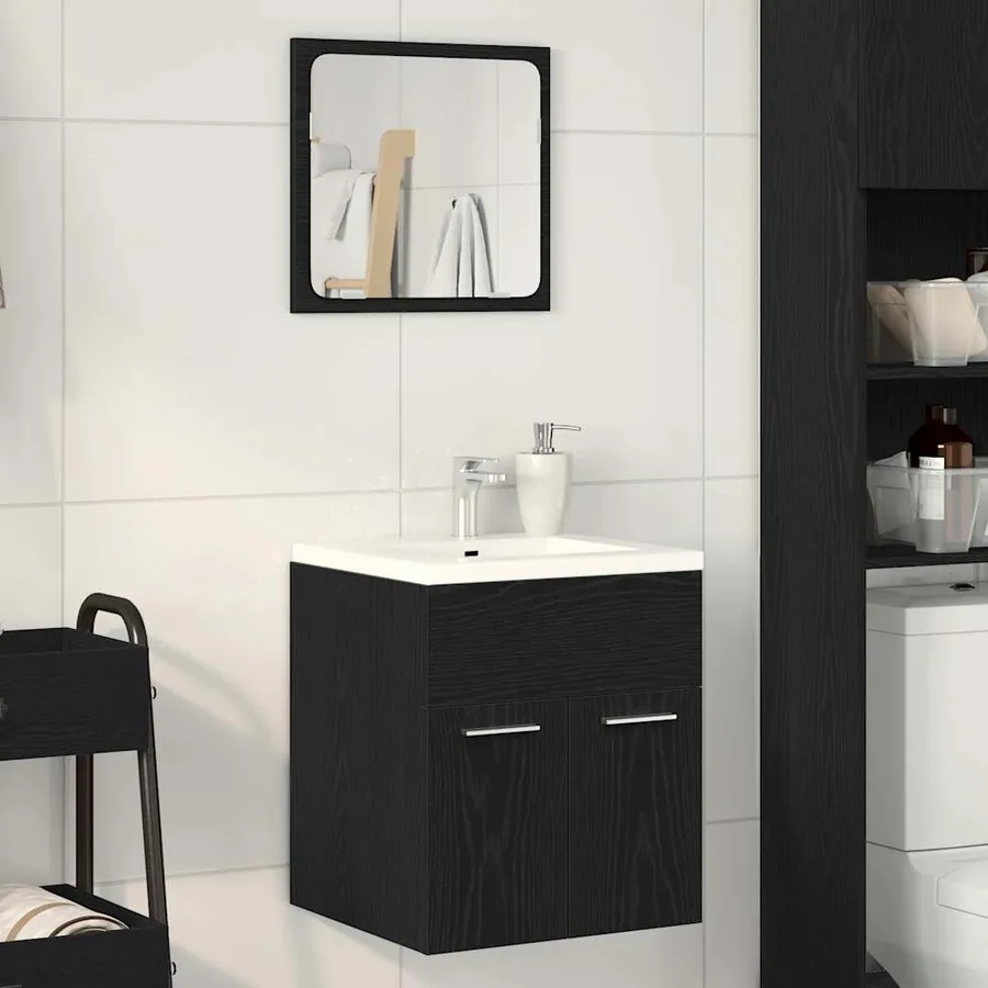 Ensemble de meubles salle de bain 2 pcs chêne noir - 3