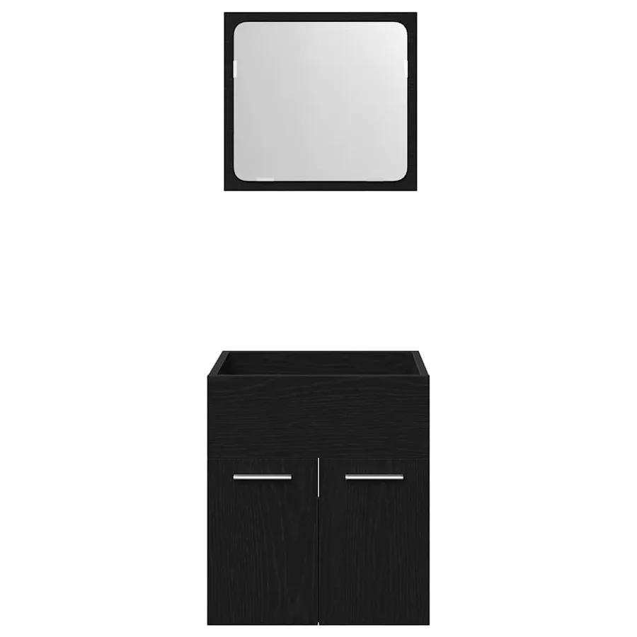 Ensemble de meubles salle de bain 2 pcs chêne noir - 6