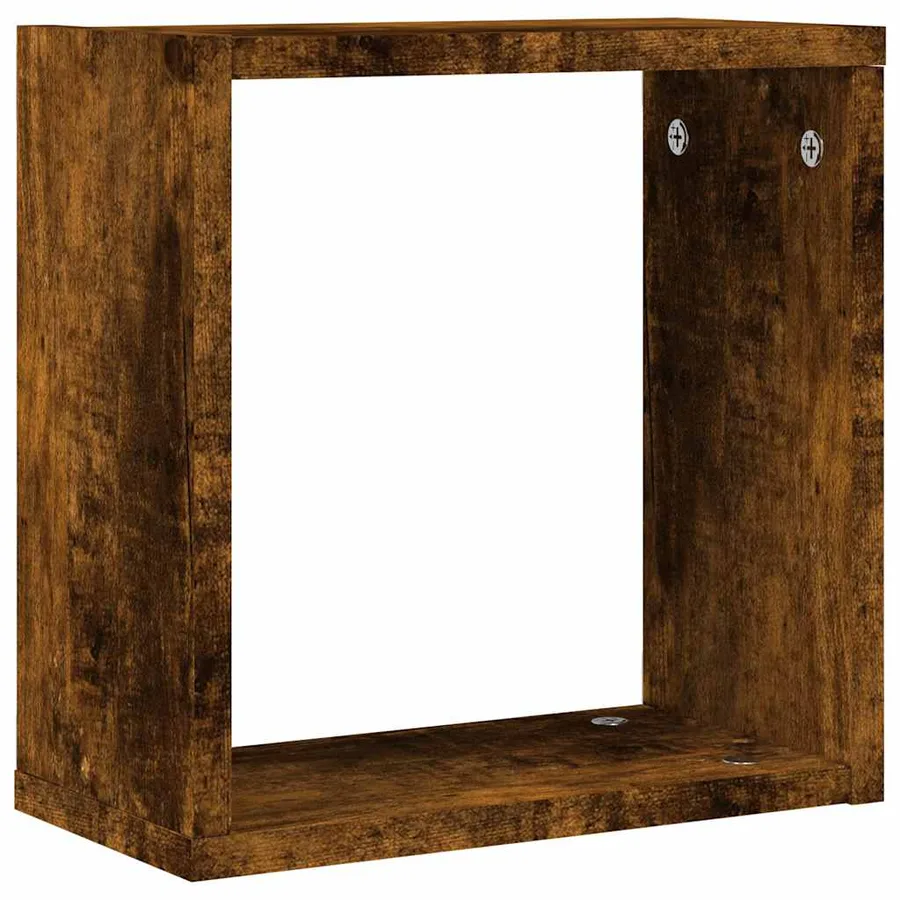 Étagères murales sous forme de cube 4 pcs chêne fumé 30x15x30cm - 5
