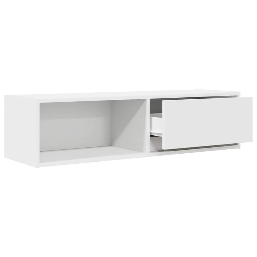 Meuble TV blanc 100x31x25,5 cm bois d'ingénierie - 5