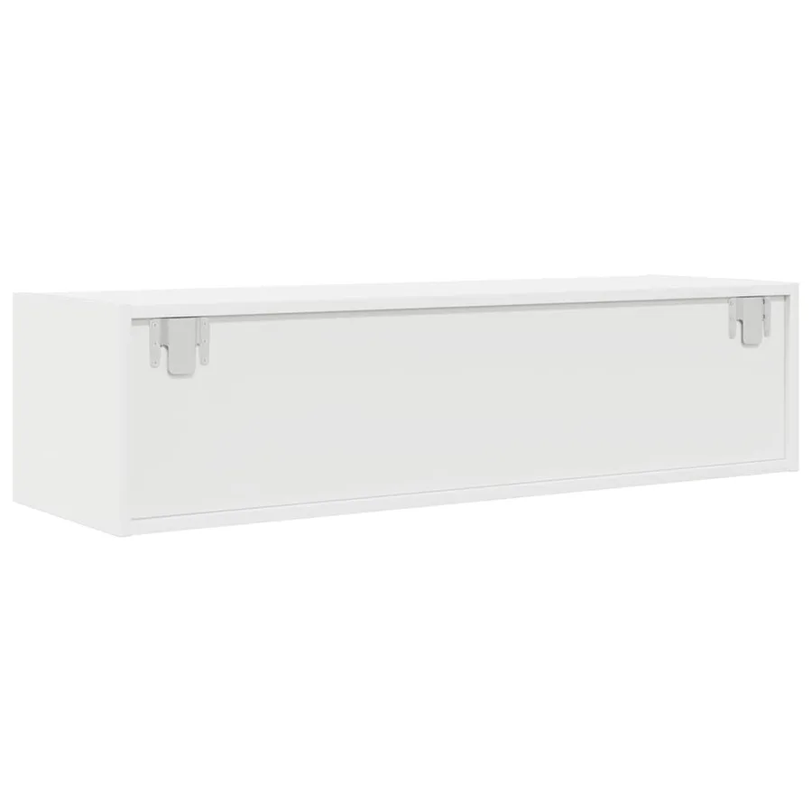 Meuble TV blanc 100x31x25,5 cm bois d'ingénierie - 8