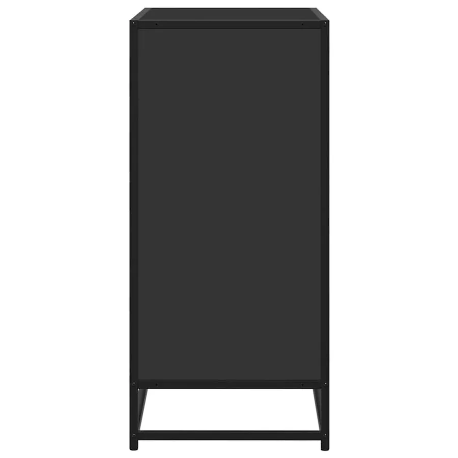 Buffet noir 68x35x76 cm bois d'ingénierie et métal - 5
