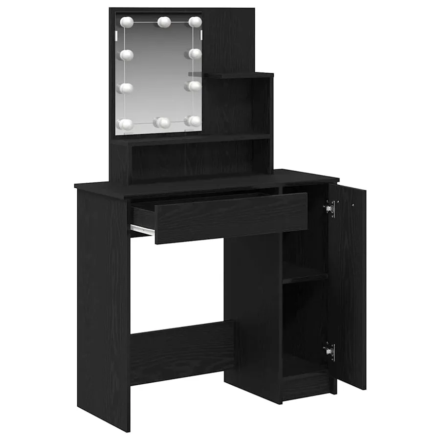 Table de Toilette avec tiroir Chêne noir 86,5 x 35 x 136 cm - 5