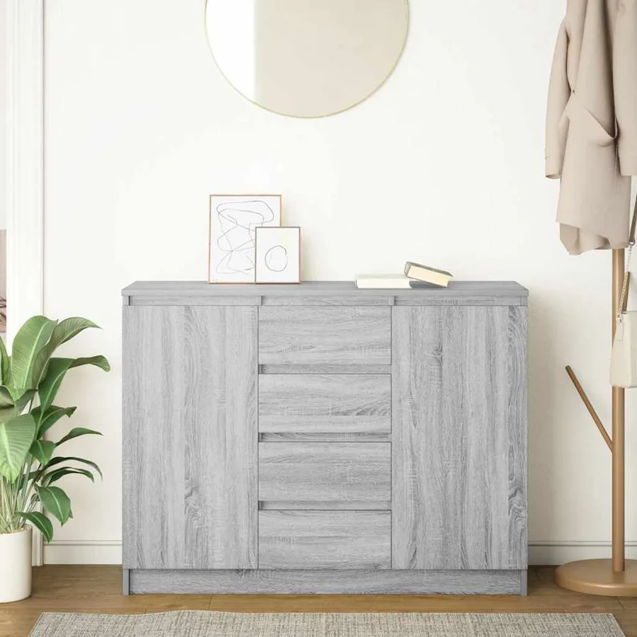 Buffet avec tiroirs sonoma gris 100,5x35x76cm bois d'ingénierie - 3