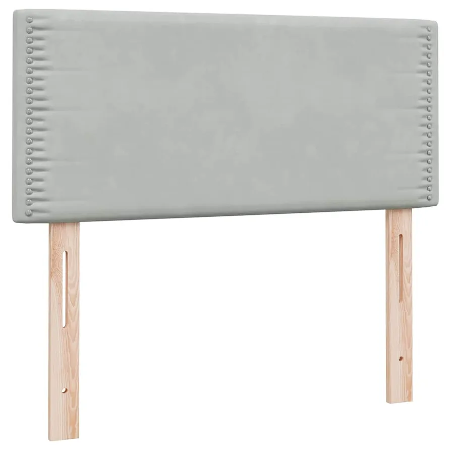 Sommier à lattes de lit et matelas gris clair 100x210cm velours - 7