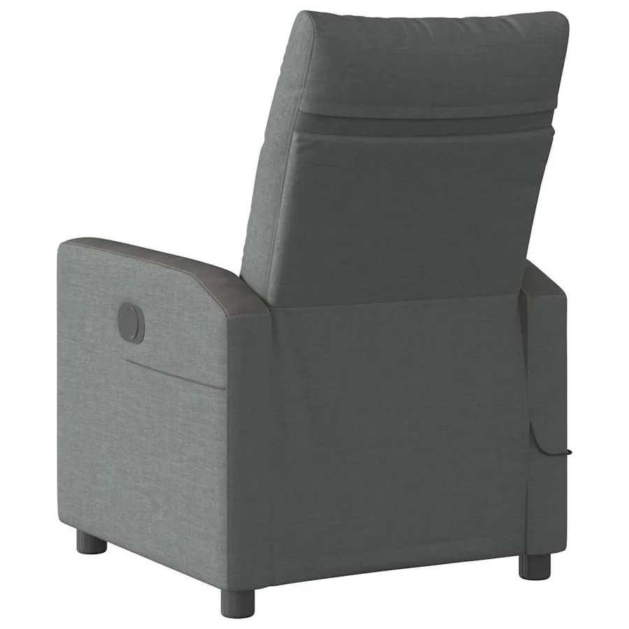 Fauteuil inclinable de massage en tissu gris foncé - 5