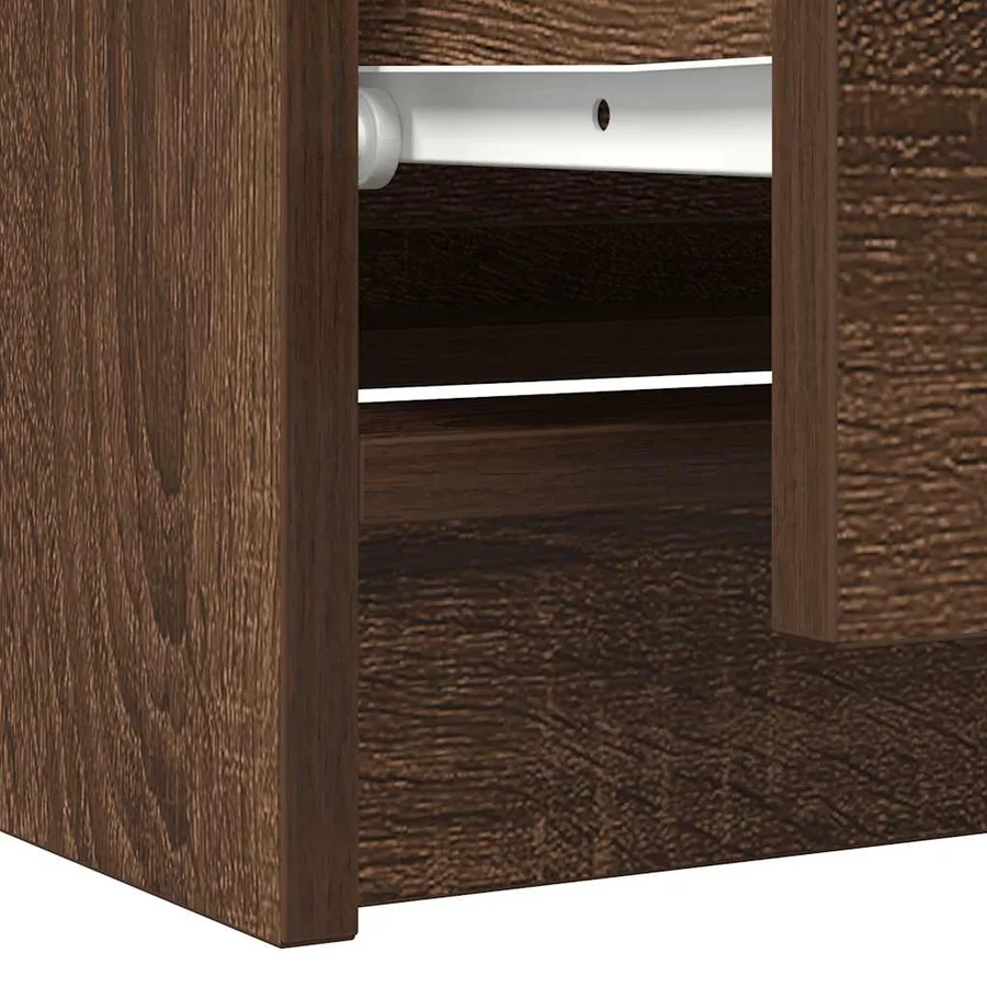 Meuble TV chêne marron 100x35x54 cm bois d'ingénierie - 10