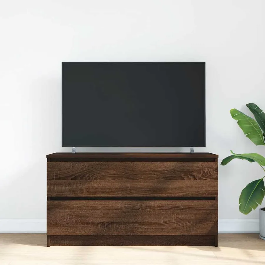 Meuble TV chêne marron 100x35x54 cm bois d'ingénierie - 3