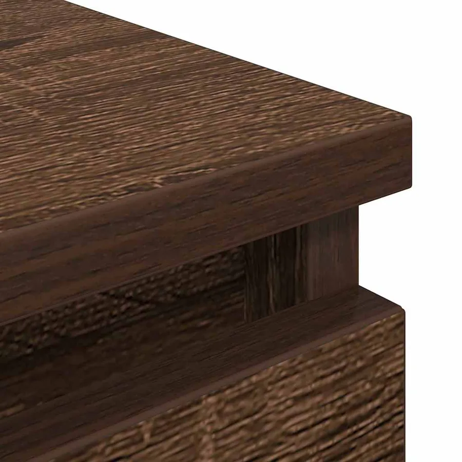 Meuble TV chêne marron 100x35x54 cm bois d'ingénierie - 9