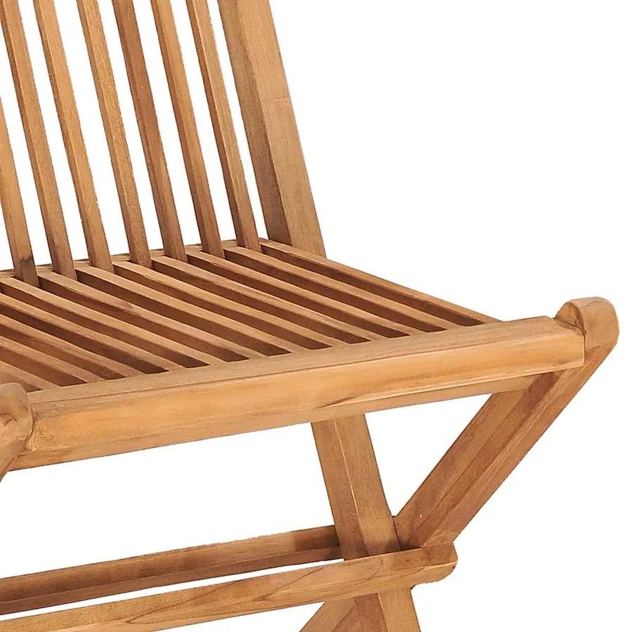 Ensemble à manger d'extérieur pliable avec coussin 3 pcs Teck - 3