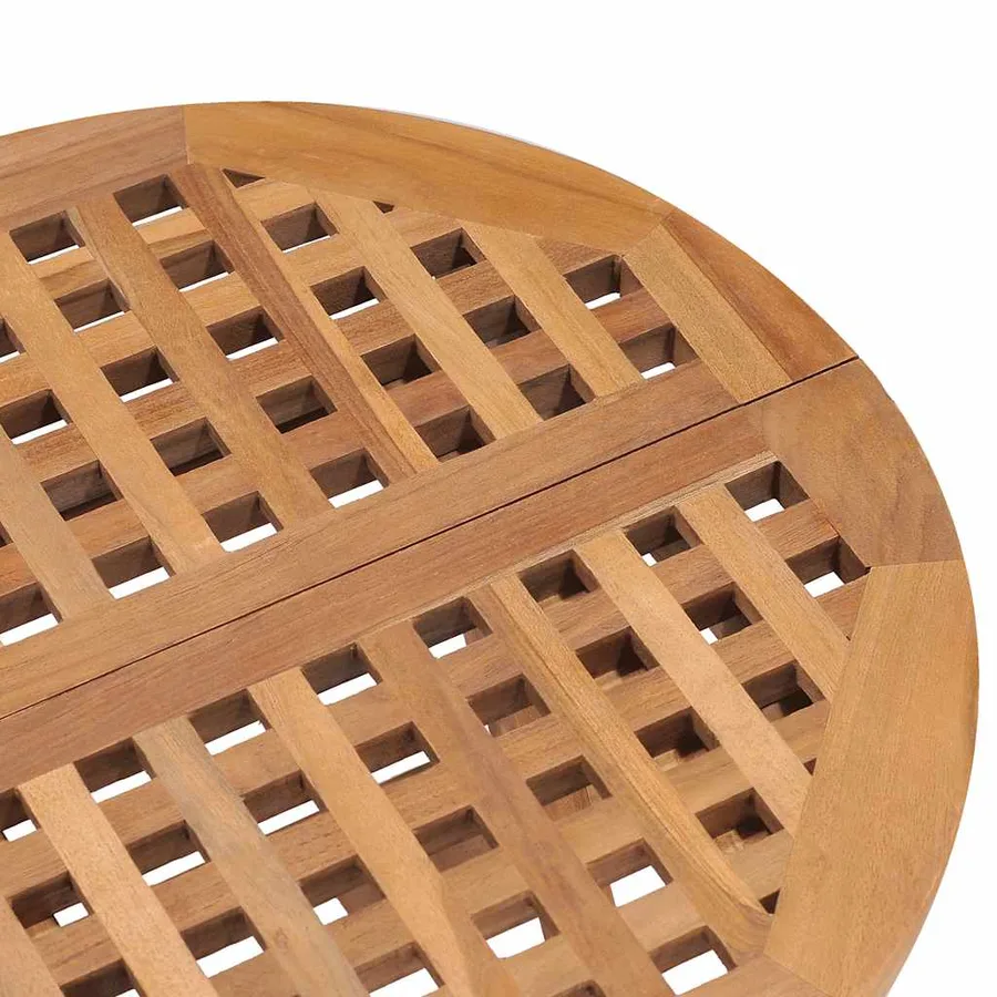 Ensemble à manger d'extérieur pliable avec coussin 3 pcs Teck - 6