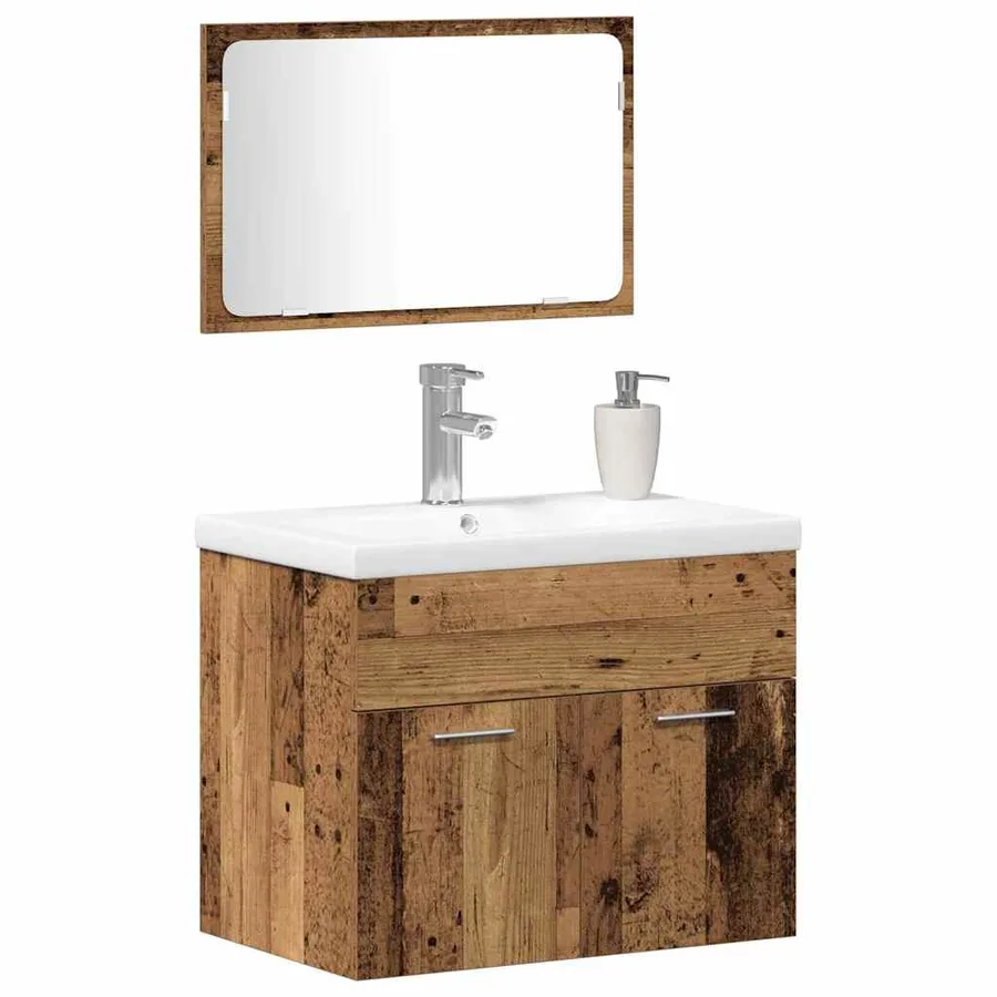 Ensemble de mobilier de salle de bain Bois d'ingénierie - 3