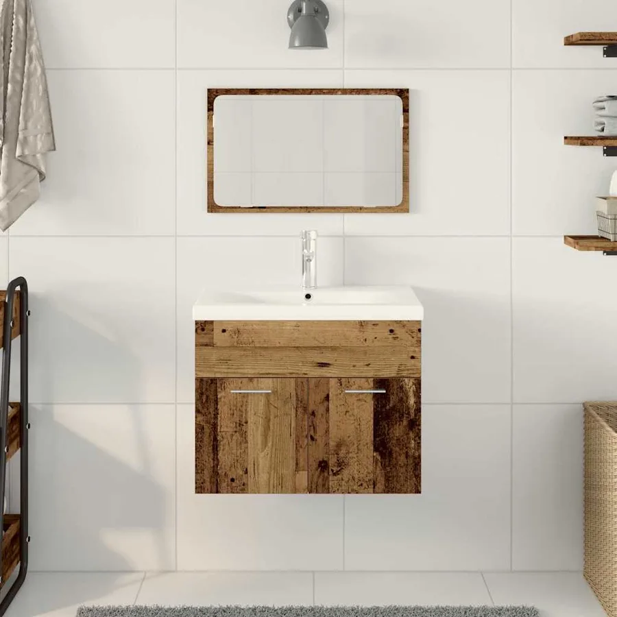 Ensemble de mobilier de salle de bain Bois d'ingénierie - 4