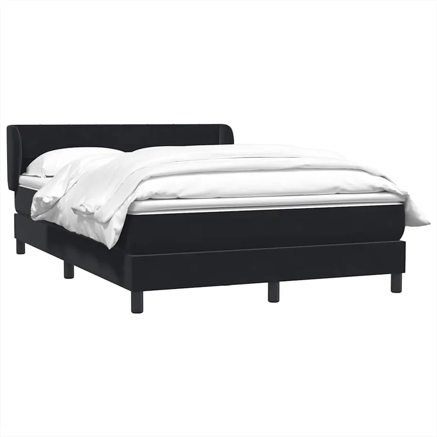 Sommier à lattes de lit avec matelas noir 140x210 cm velours - 3
