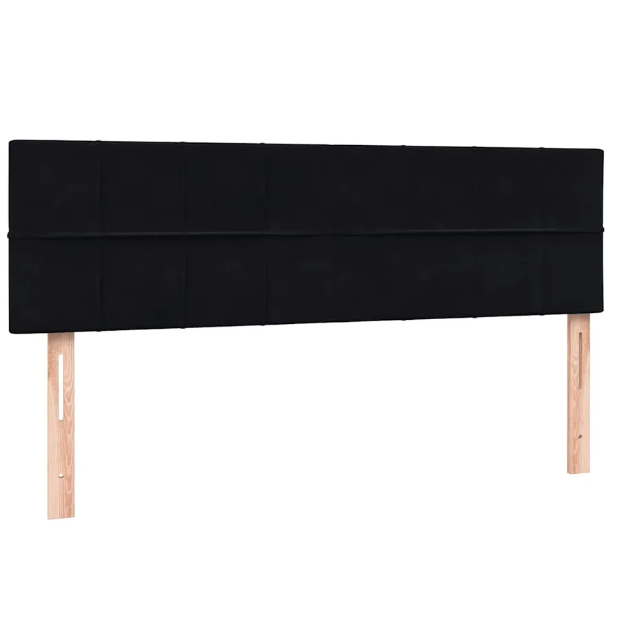 Sommier à lattes de lit avec matelas noir 140x210 cm velours - 7