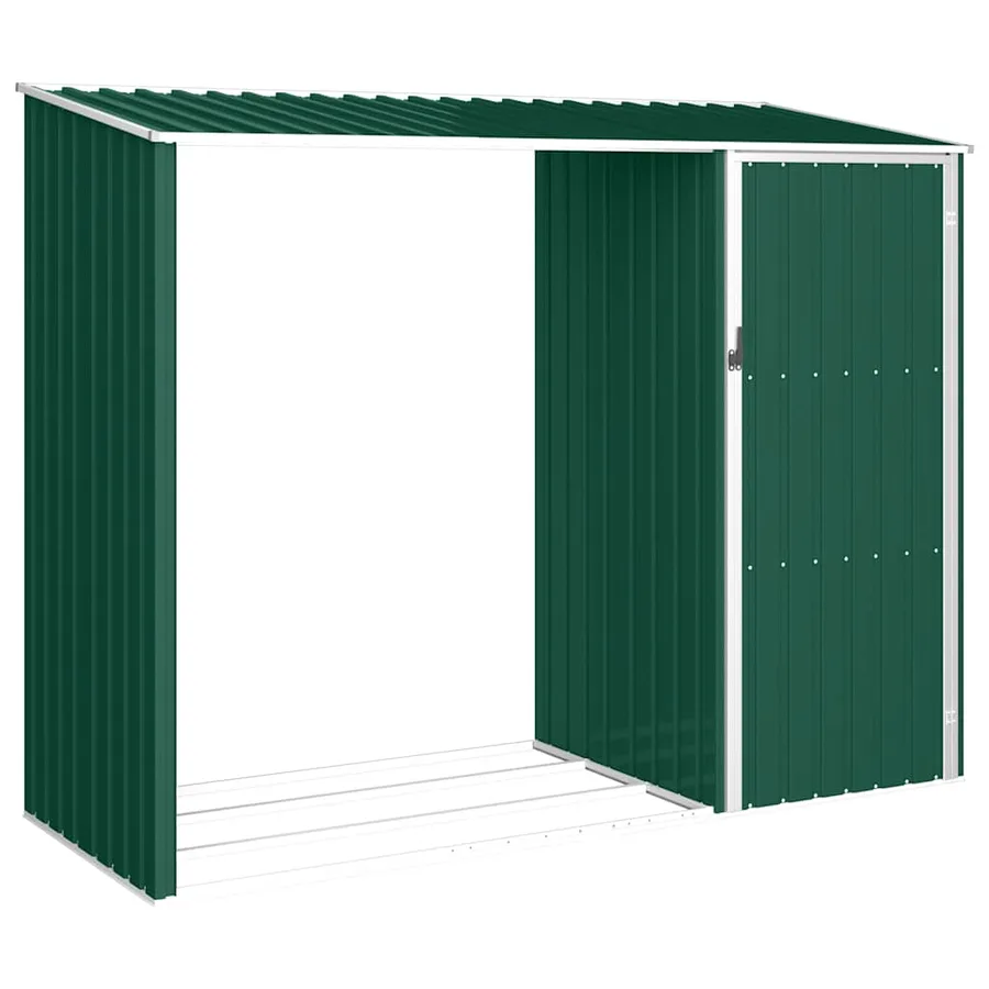 Abri à bois de jardin Vert 245x98x159 cm Acier galvanisé - 2