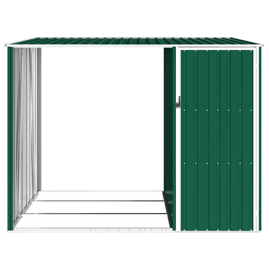 Abri à bois de jardin Vert 245x98x159 cm Acier galvanisé - 6