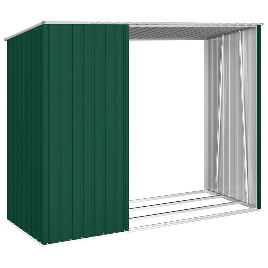 Abri à bois de jardin Vert 245x98x159 cm Acier galvanisé - 8