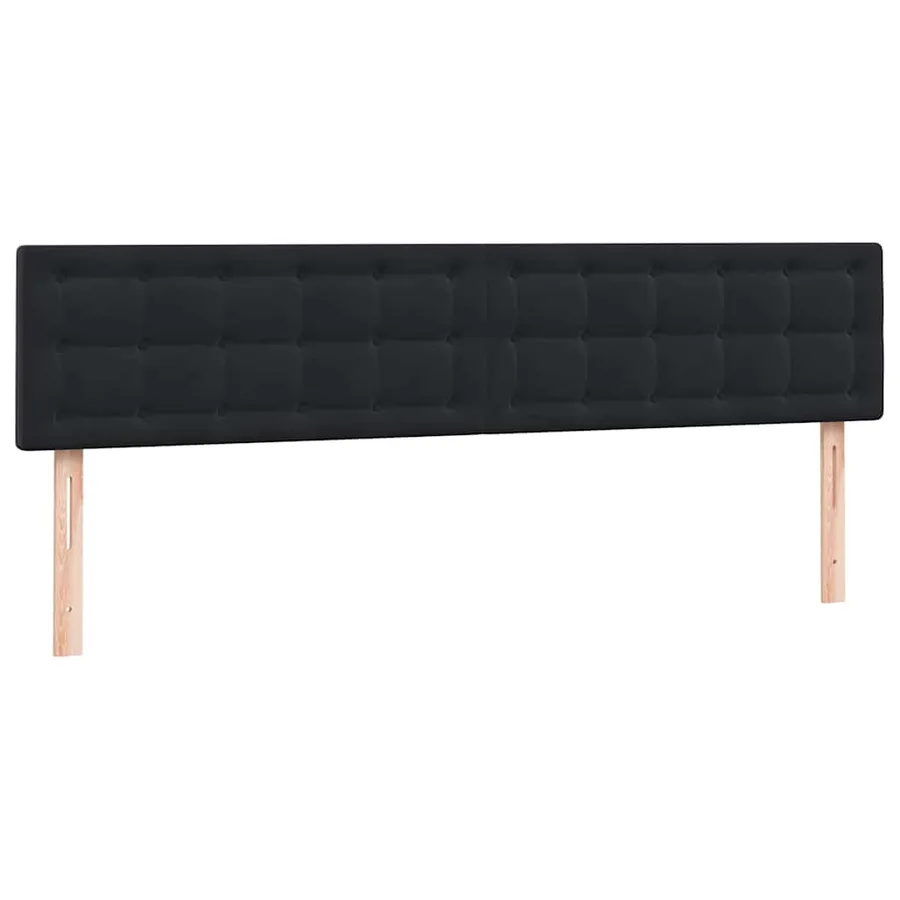 Sommier à lattes de lit avec matelas noir 180x210 cm velours - 7