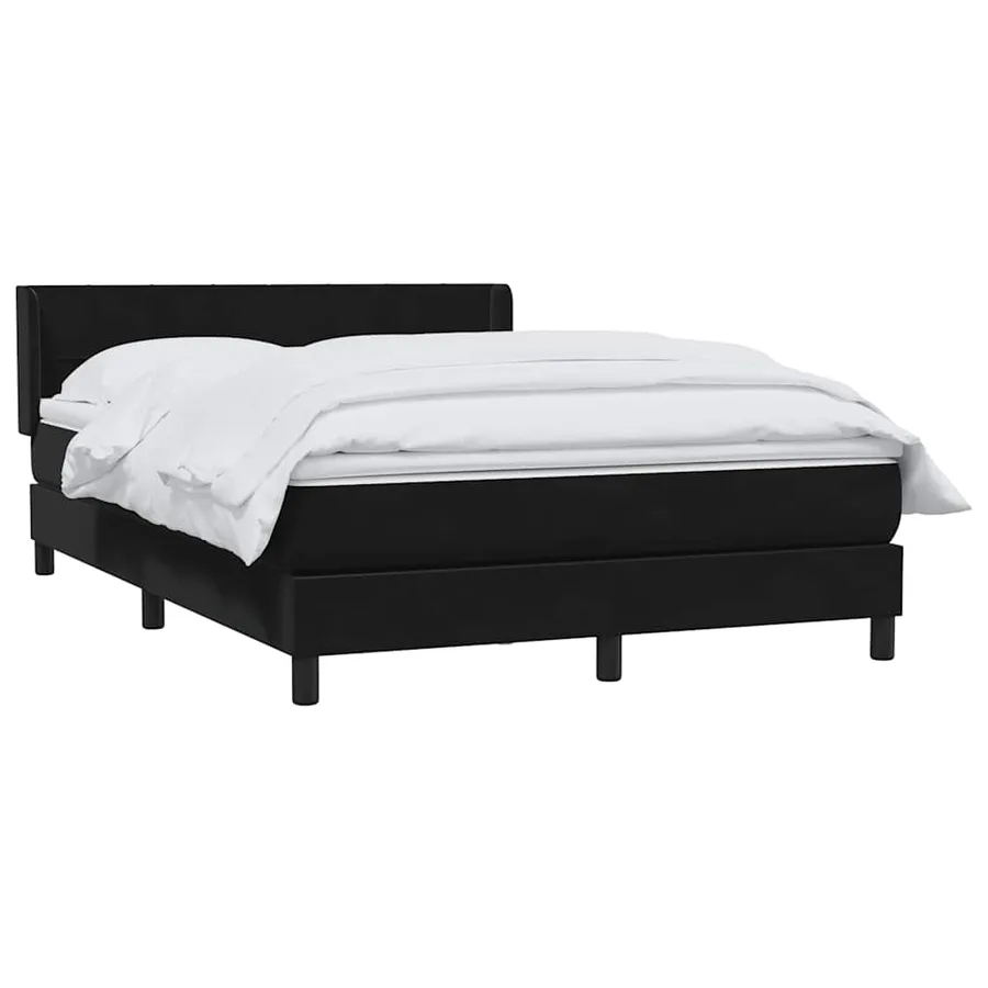 Sommier à lattes de lit avec matelas noir 140x210 cm velours - 3