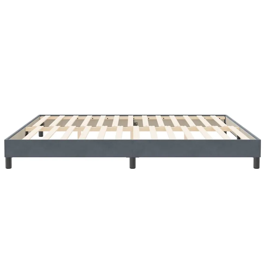 Cadre de lit sans matelas gris foncé 200x210 cm velours - 6