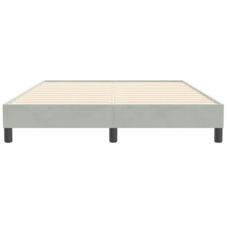 Cadre de lit sans matelas gris clair 140x210 cm velours - 5