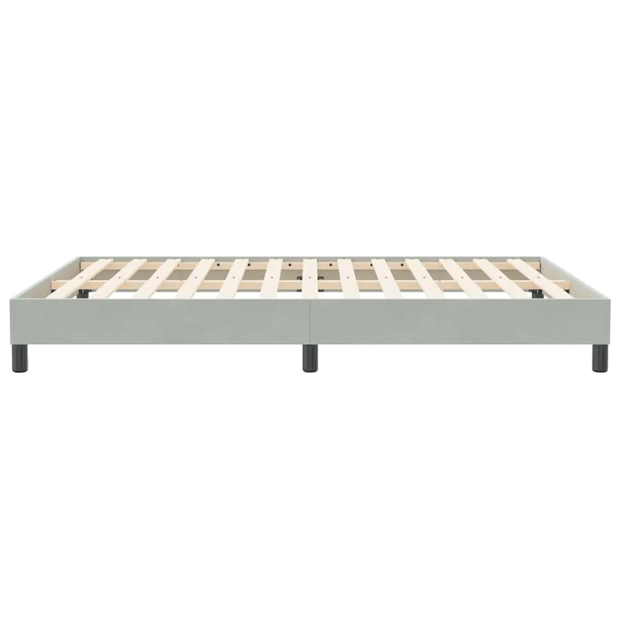 Cadre de lit sans matelas gris clair 140x210 cm velours - 6
