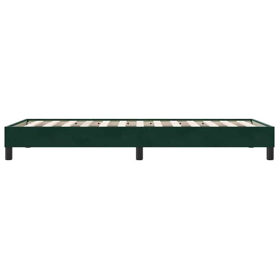 Cadre de lit sans matelas vert foncé 90x220 cm velours - 6