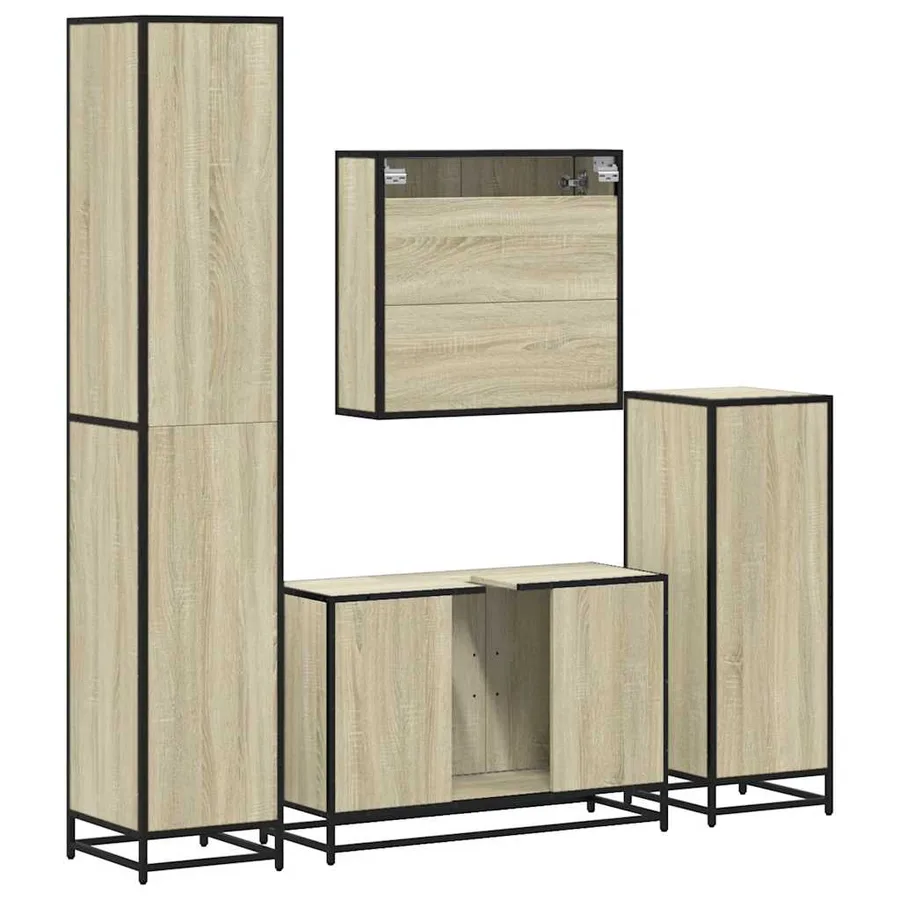 Ensemble de meubles de salle de bain 4 pcs chêne sonoma - 8