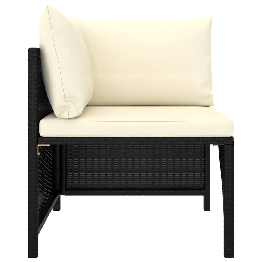 Salon de jardin 10 pcs avec coussins Résine tressée Noir - 13