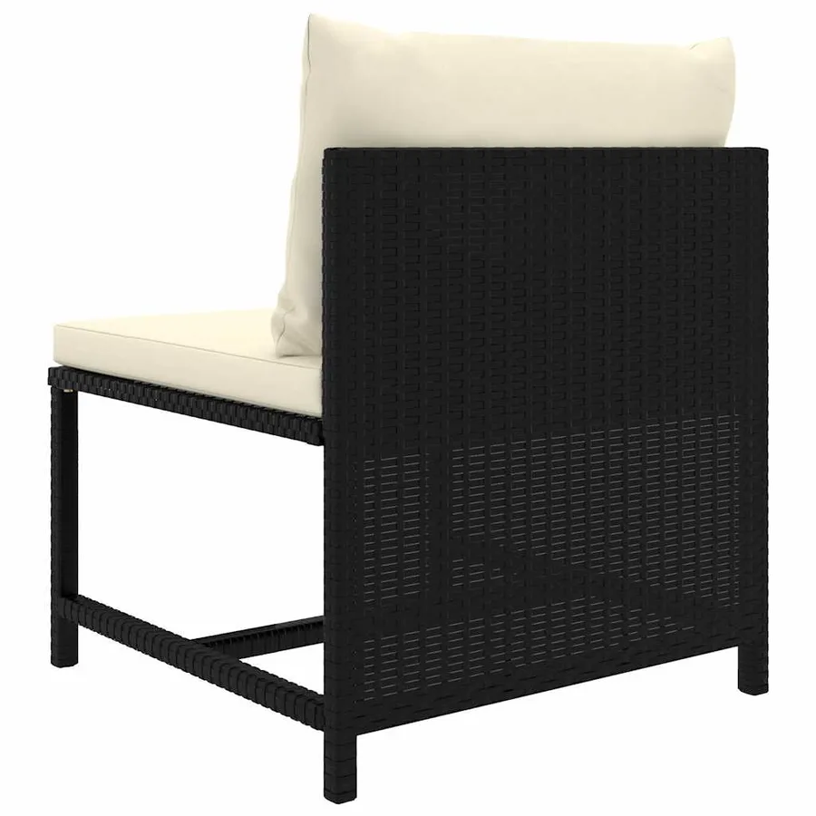 Salon de jardin 10 pcs avec coussins Résine tressée Noir - 15
