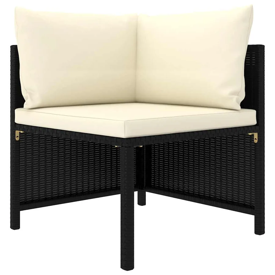 Salon de jardin 10 pcs avec coussins Résine tressée Noir - 3