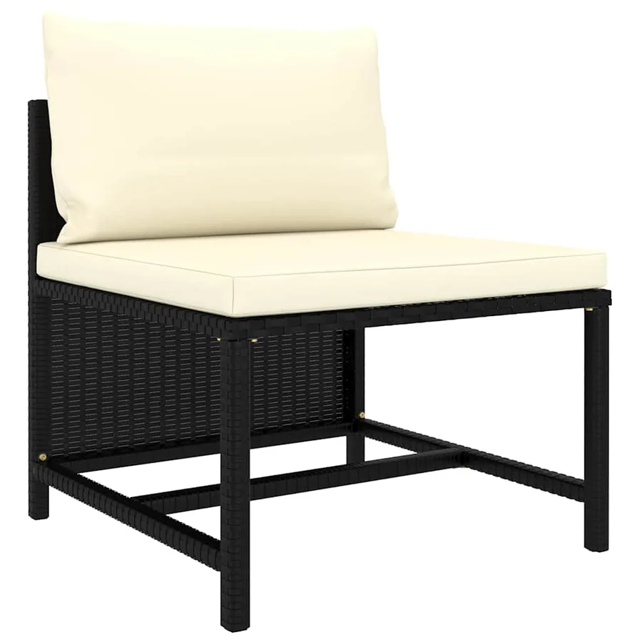 Salon de jardin 10 pcs avec coussins Résine tressée Noir - 5