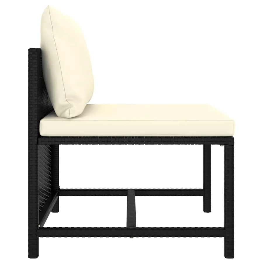 Salon de jardin 10 pcs avec coussins Résine tressée Noir - 7