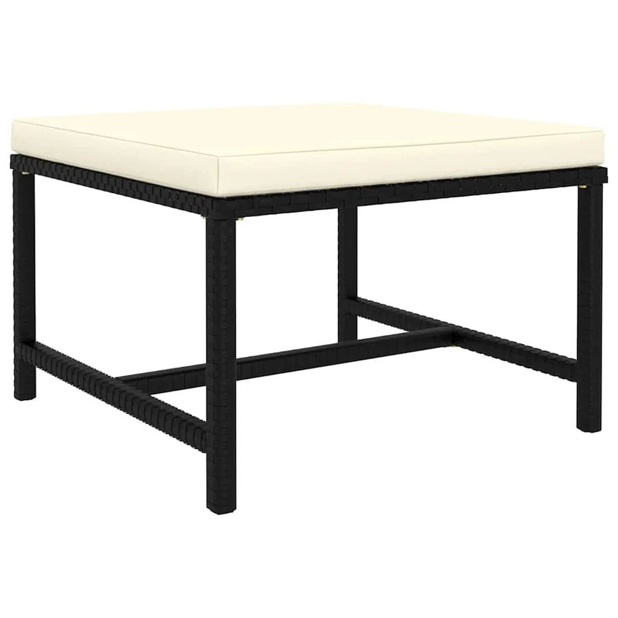 Salon de jardin 10 pcs avec coussins Résine tressée Noir - 8
