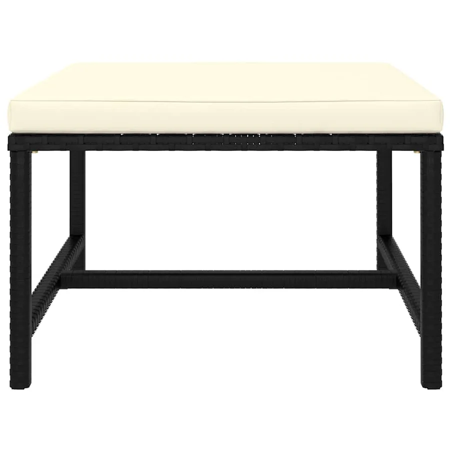 Salon de jardin 10 pcs avec coussins Résine tressée Noir - 9