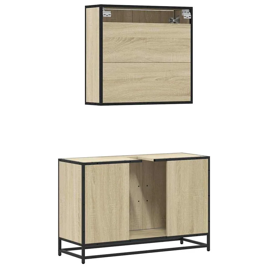 Ensemble de meubles de salle de bain 2 pcs chêne sonoma - 7