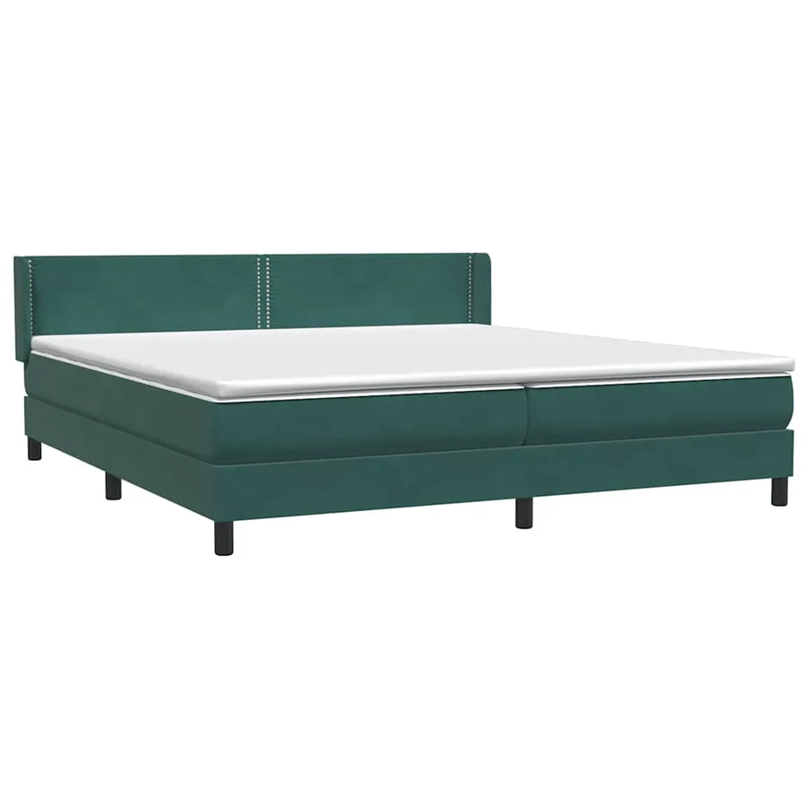 Sommier à lattes de lit et matelas vert foncé 180x210cm velours - 4