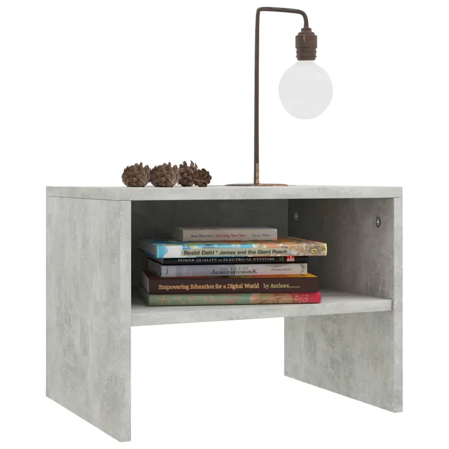Tables de chevet 2 pcs Gris béton 40x30x30 cm Bois ingénierie - 3