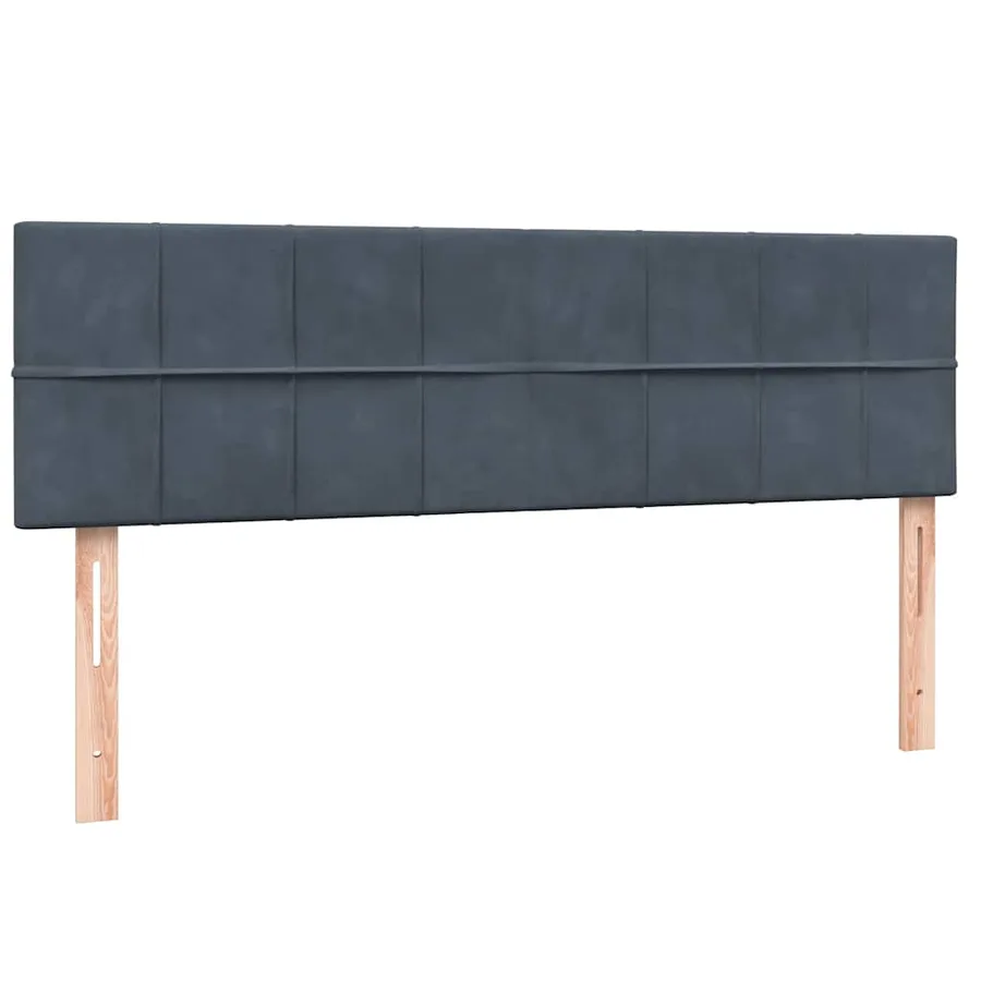 Sommier à lattes de lit et matelas gris foncé 140x210cm velours - 6