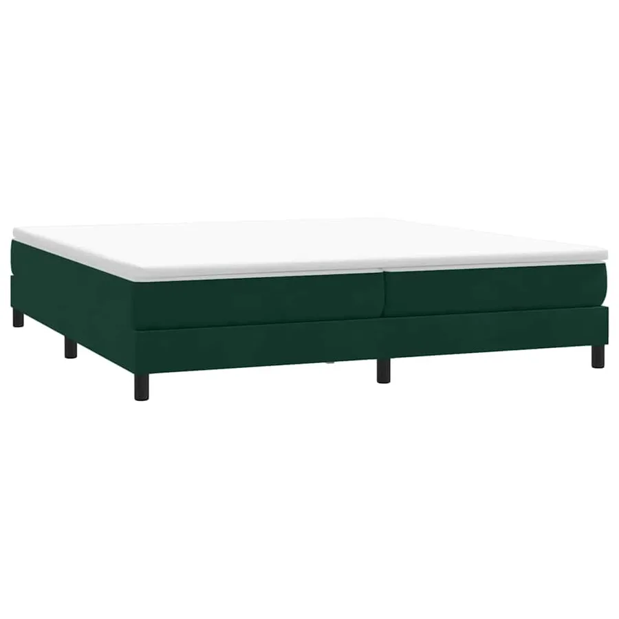 Sommier à lattes de lit et matelas vert foncé 180x210cm velours - 5