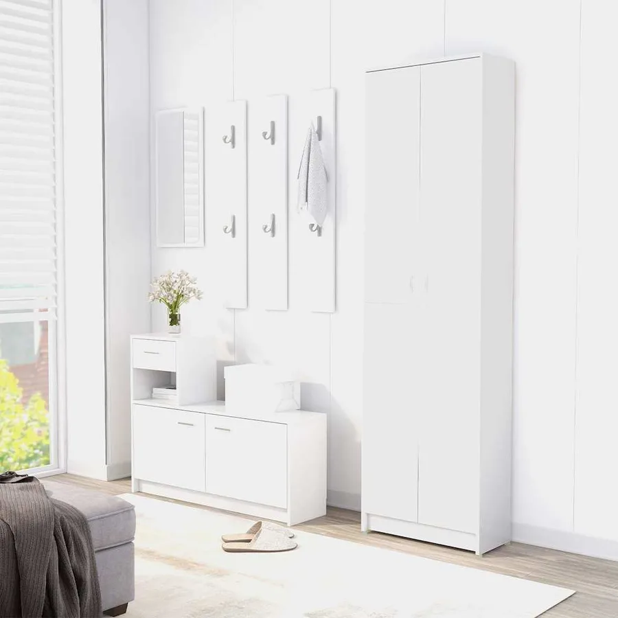 Garde-robe de couloir Blanc 55x25x189 cm Bois d'ingénierie - 3