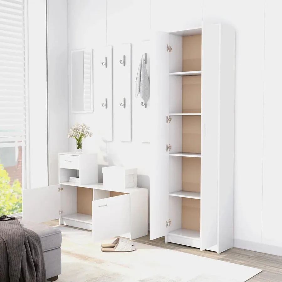 Garde-robe de couloir Blanc 55x25x189 cm Bois d'ingénierie - 4