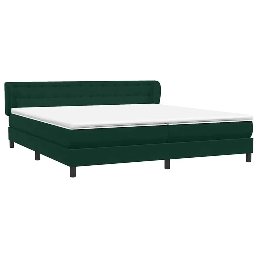 Sommier à lattes de lit et matelas vert foncé 180x210cm velours - 4