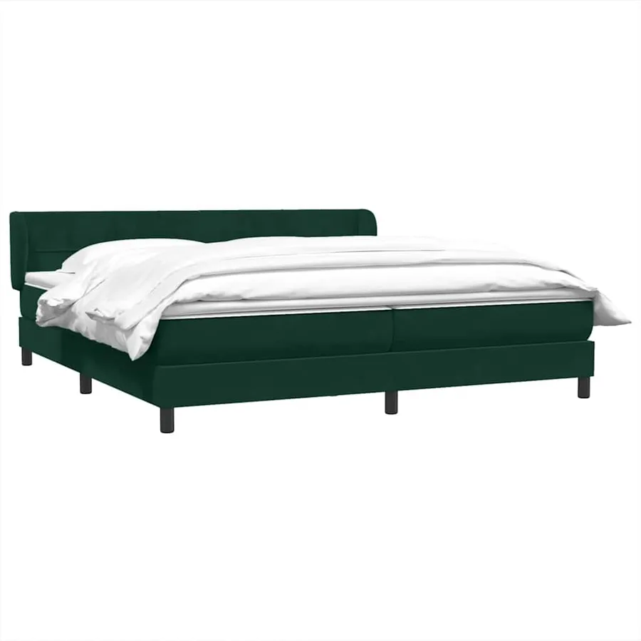 Sommier à lattes de lit et matelas vert foncé 180x210cm velours - 3