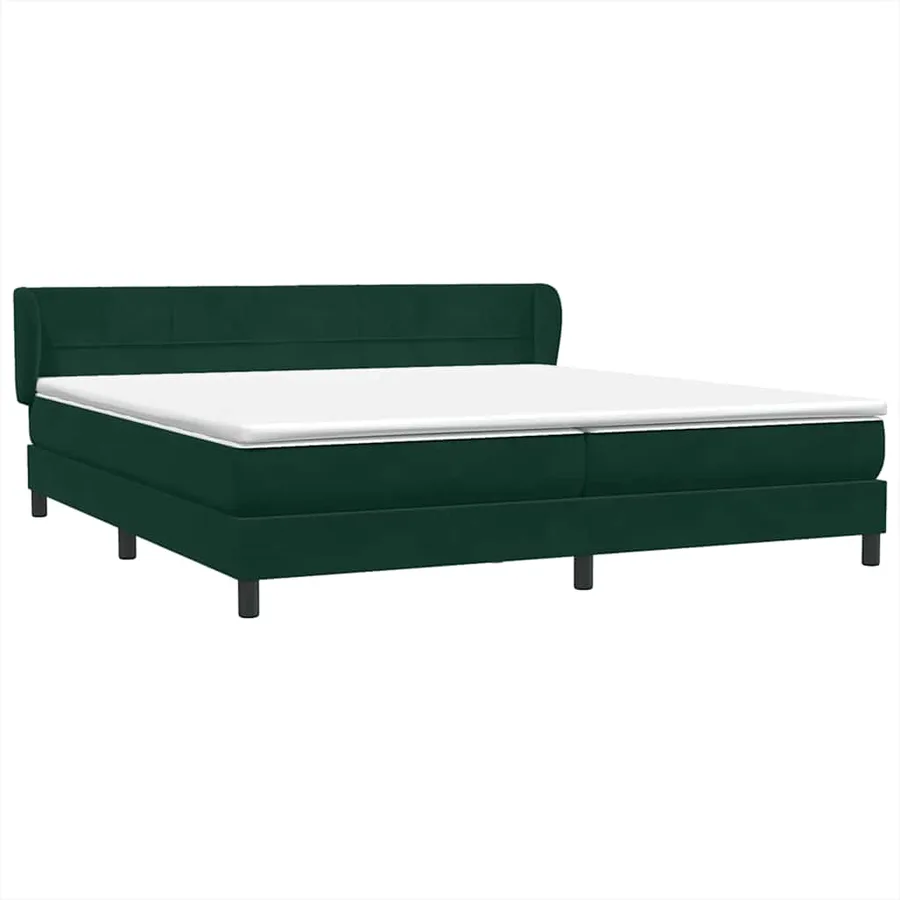 Sommier à lattes de lit et matelas vert foncé 180x210cm velours - 4