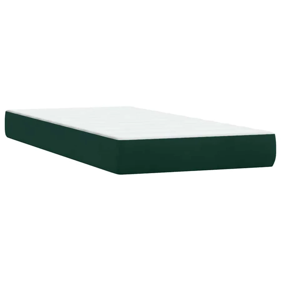 Sommier à lattes de lit et matelas vert foncé 180x210cm velours - 6