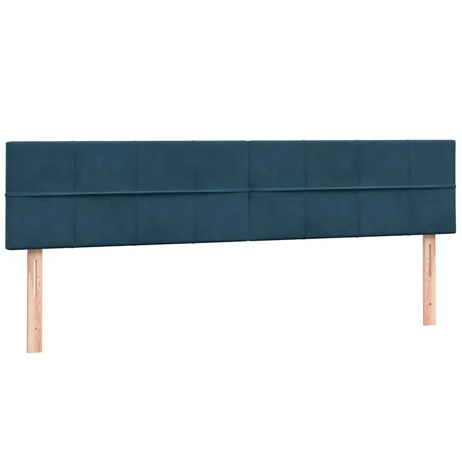 Sommier à lattes de lit et matelas bleu foncé 180x210cm velours - 6